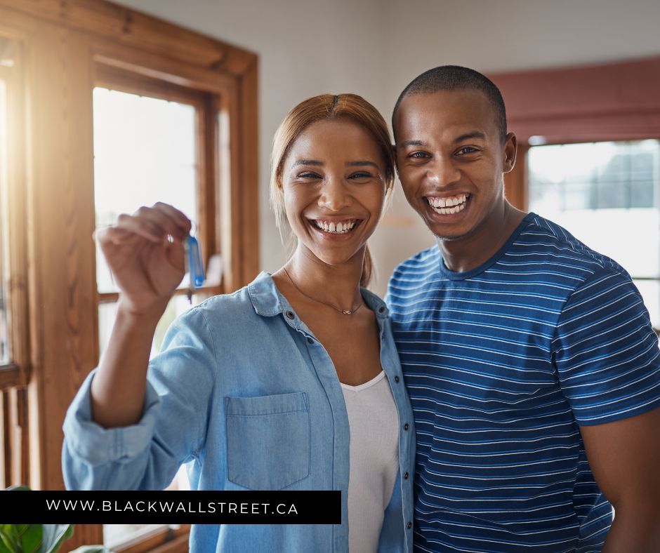 Happy Black Family in Canada buying a home