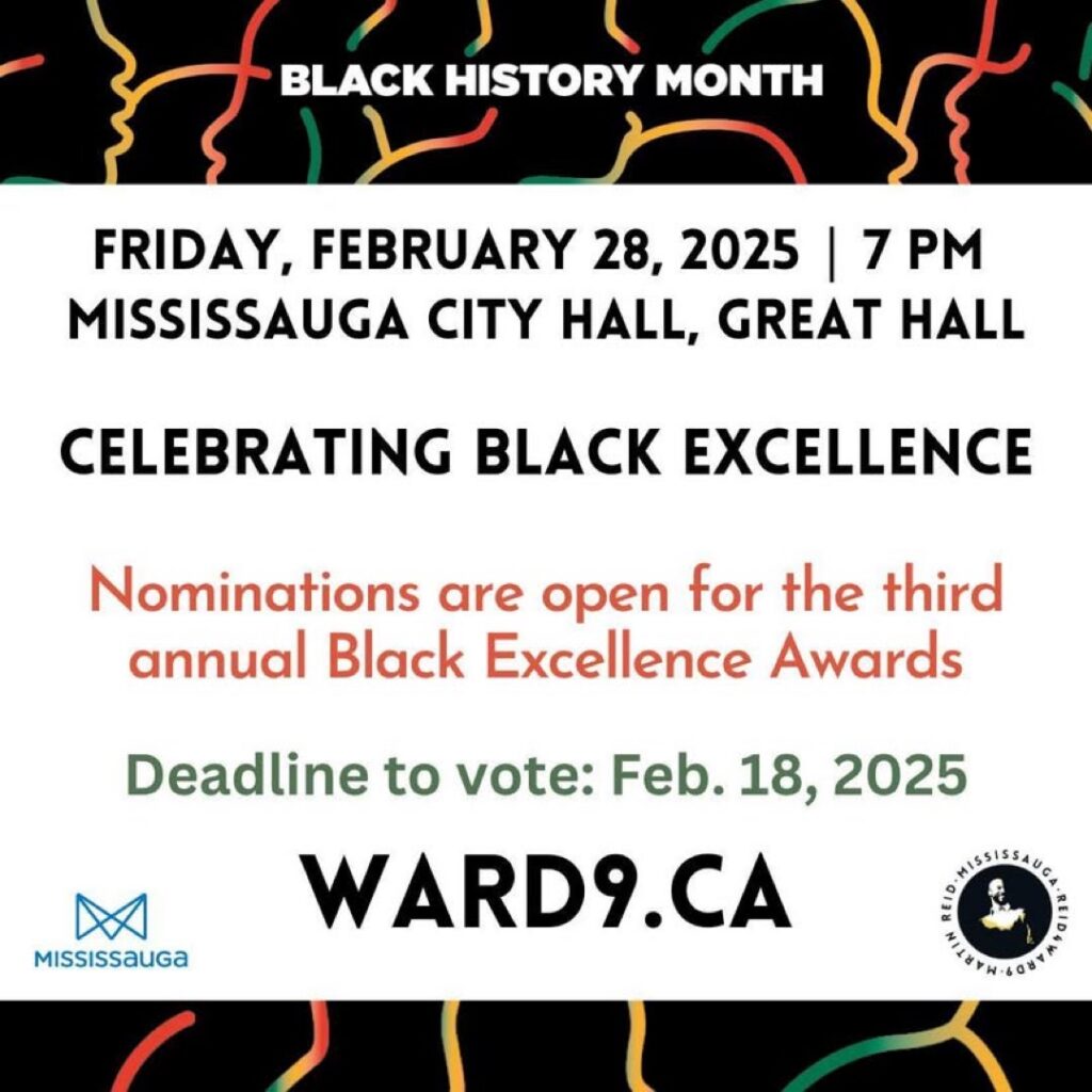 Mississauga’s third annual Black Excellence Awards flyer artwork