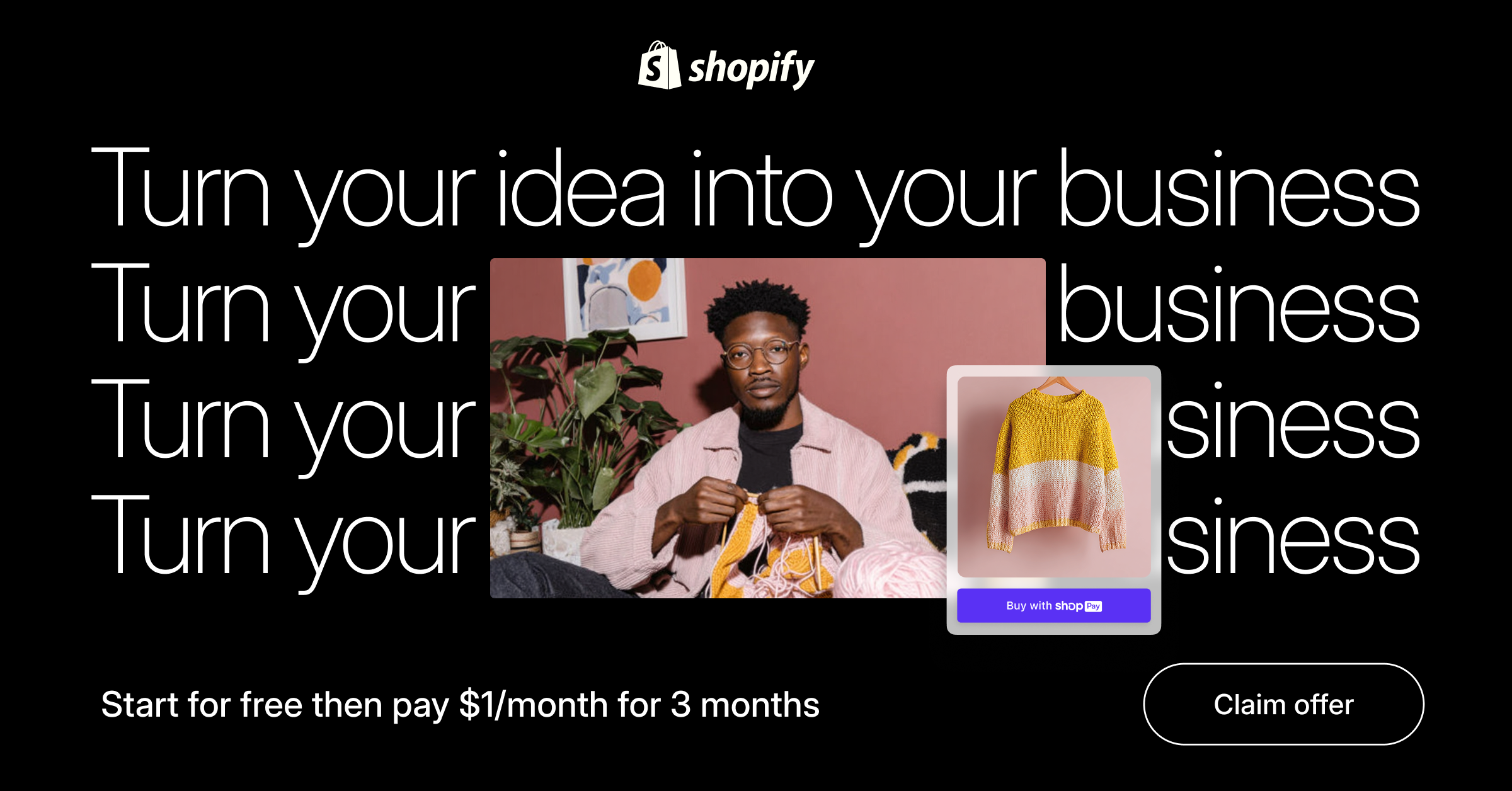 Shopify Deal - 1 Dollar for 3 months
